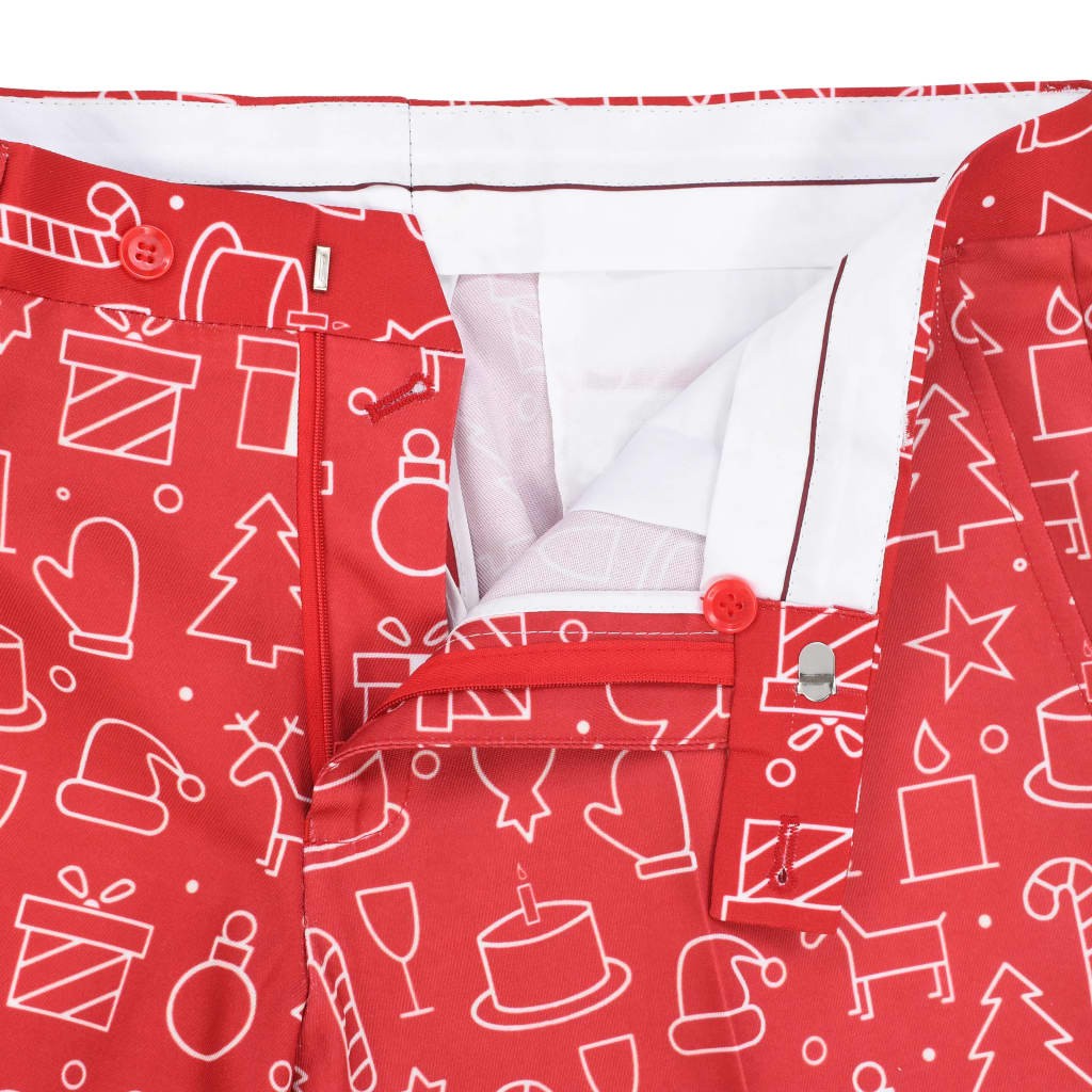 2 Piece Mens Christmas Suit with Tie Size 52 Gifts Red